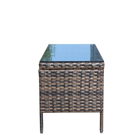 Patio, Coffee Table With Clear Tempered Glass