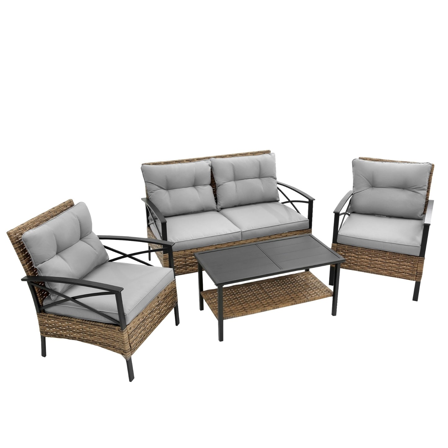 Patio Sectional Set - KD Rattan Wicker Garden