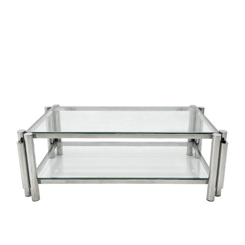 Modern Stainless Steel Coffee Table Set