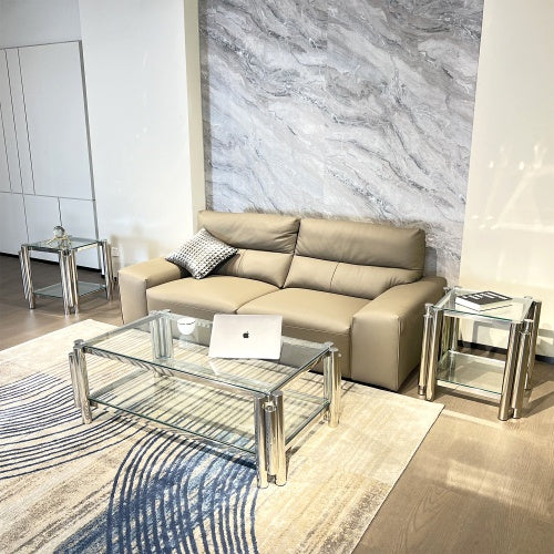 Modern Stainless Steel Coffee Table Set