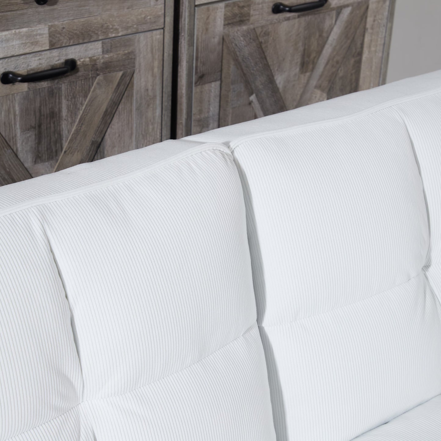White Corduroy Sofa Bed