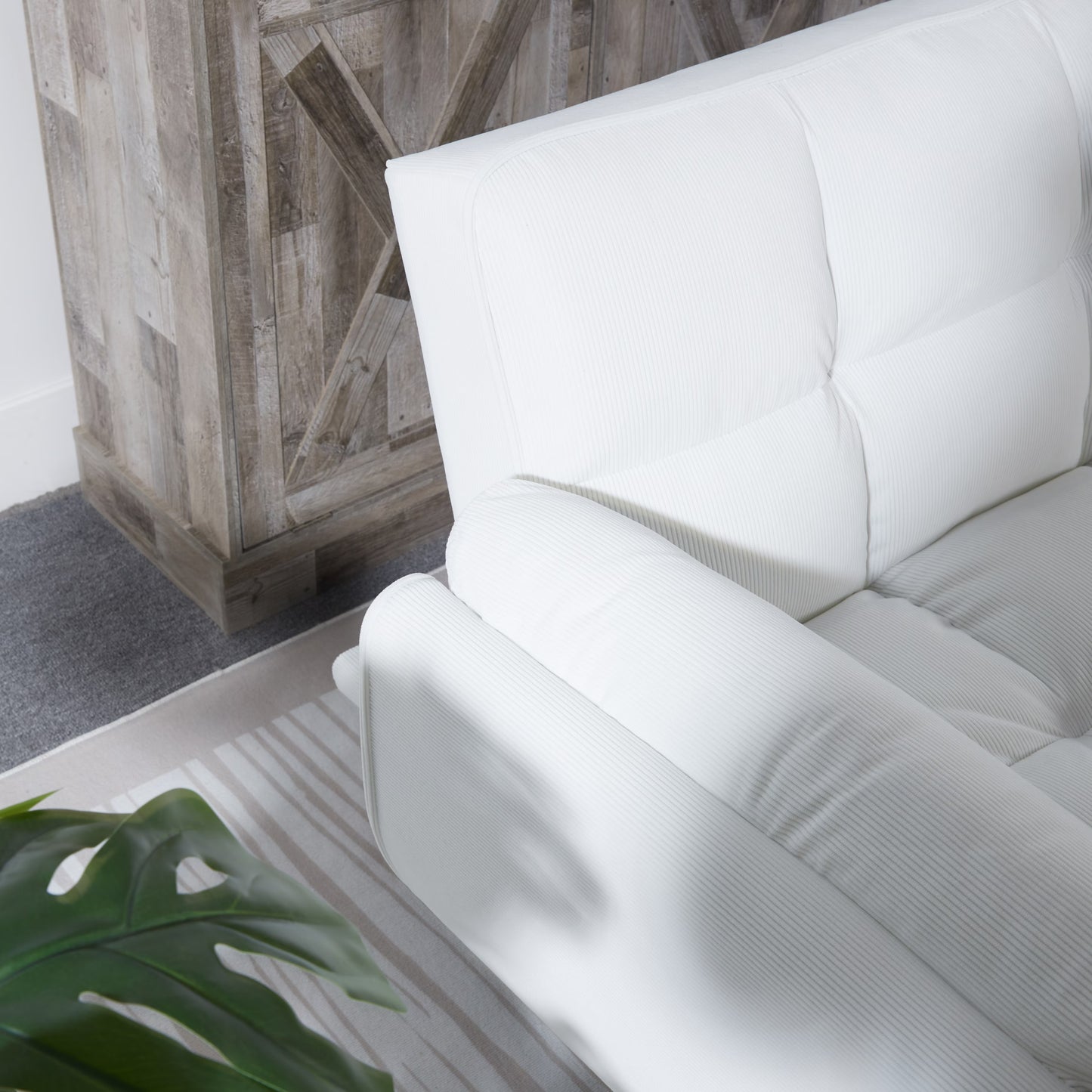 White Corduroy Sofa Bed