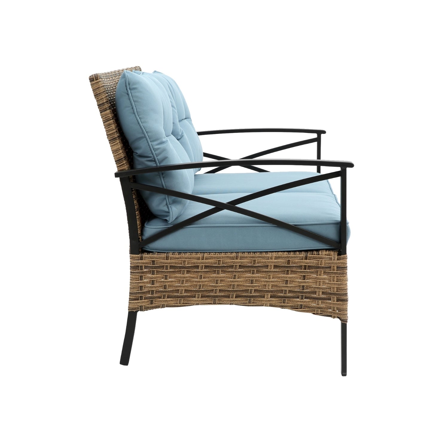 Patio Sectional Low Dining Sofa Set - KD Rattan Wicker