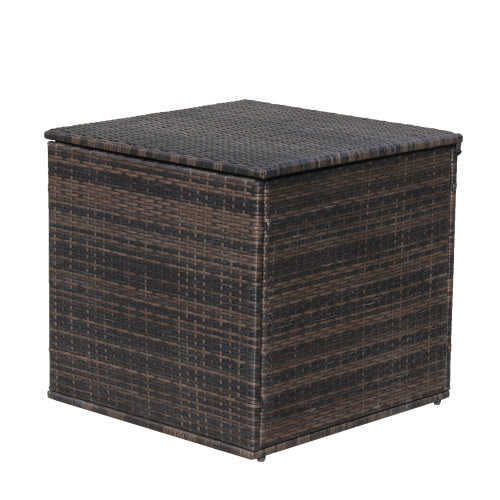 Patio Sectional Wicker Rattan Set With Storage Box Brown