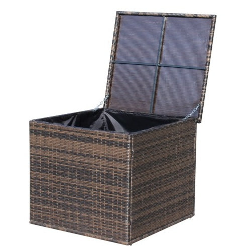 Patio Sectional Wicker Rattan Outdoor Furniture Sofa Set With Storage Box Brown