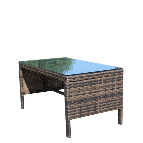 Patio, Coffee Table With Clear Tempered Glass