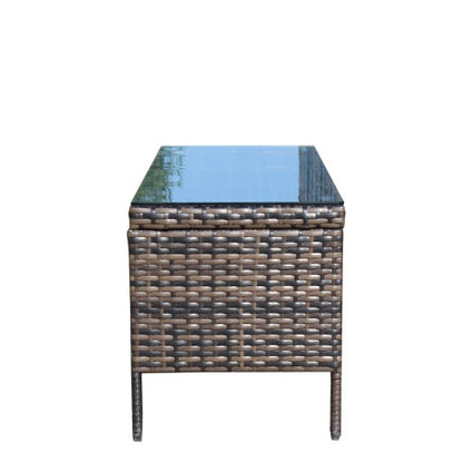 Patio, Coffee Table With Clear Tempered Glass