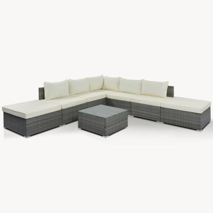 Patio Garden Wicker Sofa, Single Sofa Combinable