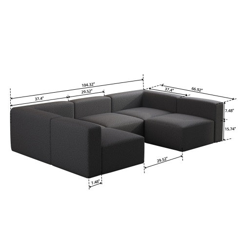 Modular Sectional Sofa Dark Grey