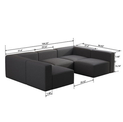 Modular Sectional Sofa Dark Grey