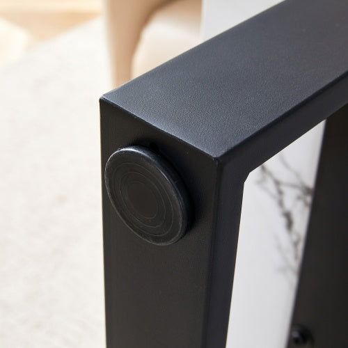 Black And White Minimalist MDF Marble Patterned Coffee Table
