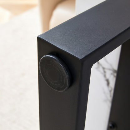 Black And White Minimalist MDF Marble Patterned Coffee Table