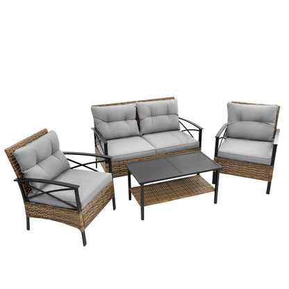 Patio Sectional Set - KD Rattan Wicker Garden