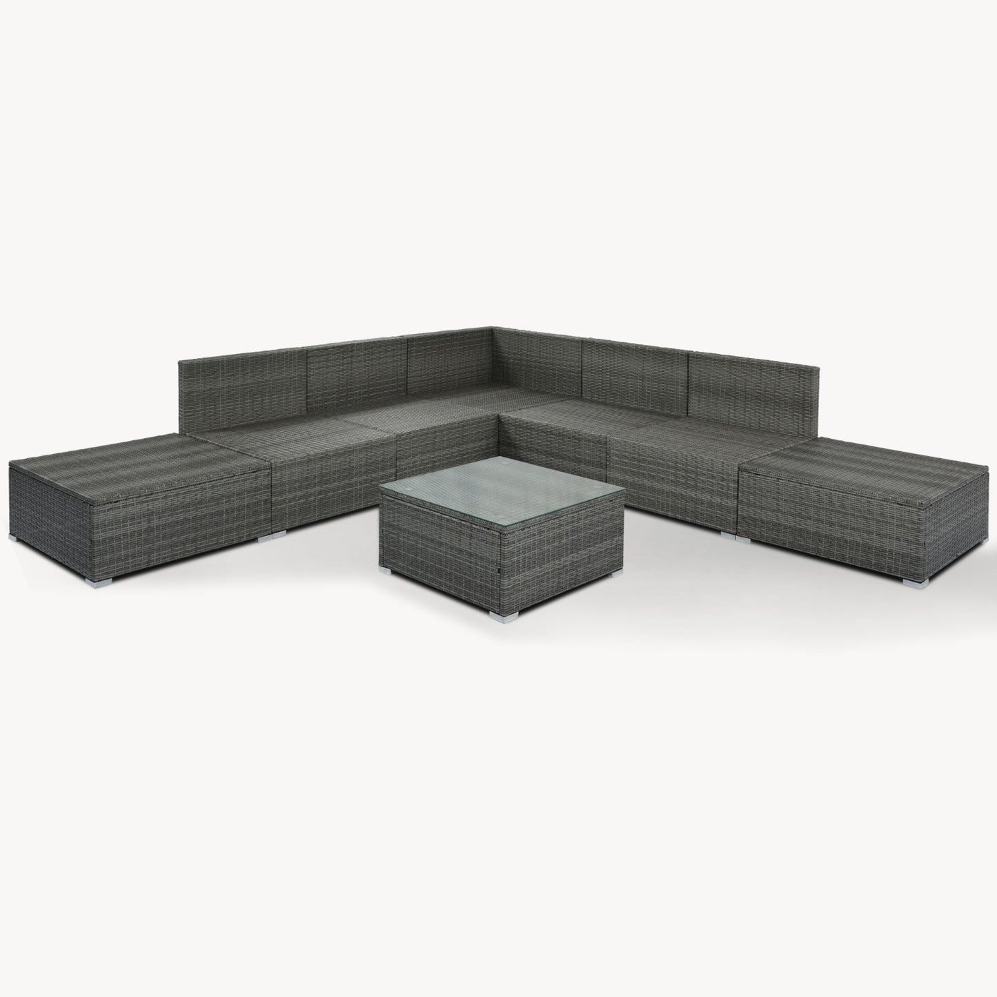 Patio Garden Wicker Sofa, Single Sofa Combinable