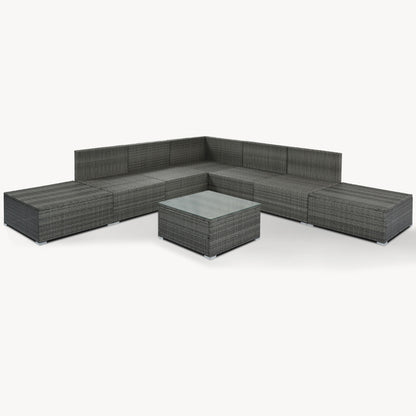 Patio Garden Wicker Sofa, Single Sofa Combinable