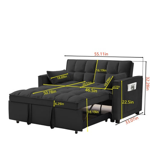 Modern Velvet Loveseat Futon Sofa Couch