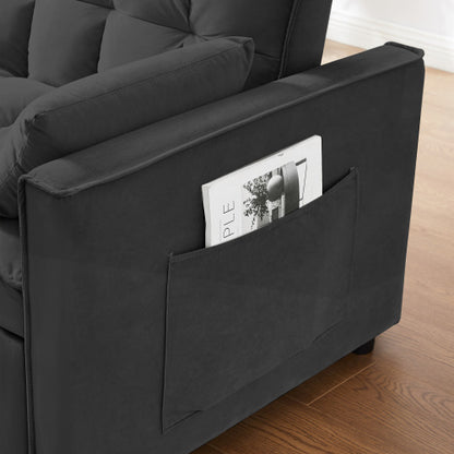 Modern Velvet Loveseat Futon Sofa Couch
