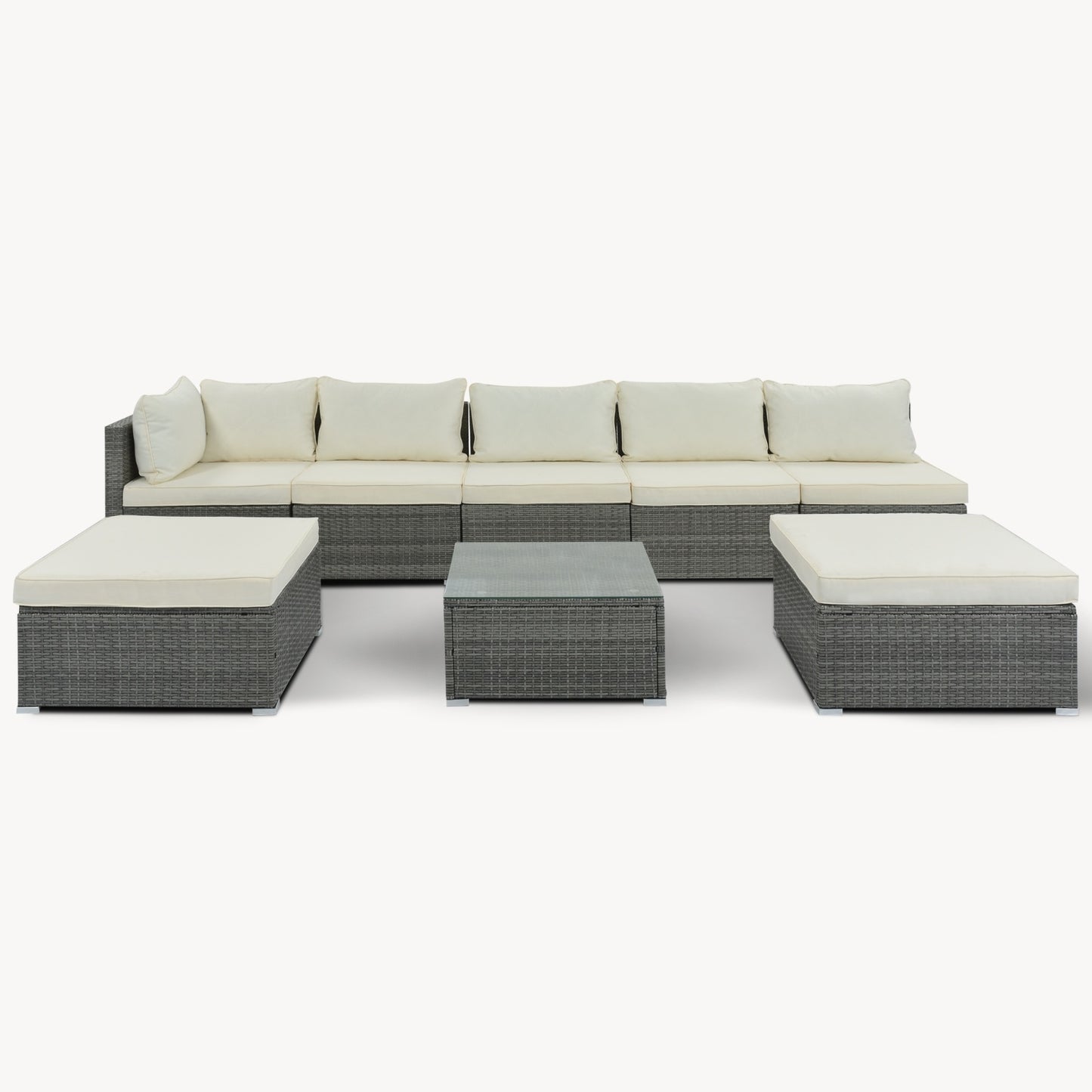Patio Garden Wicker Sofa, Single Sofa Combinable