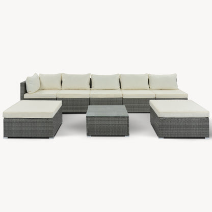 Patio Garden Wicker Sofa, Single Sofa Combinable