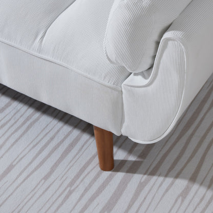 White Corduroy Sofa Bed