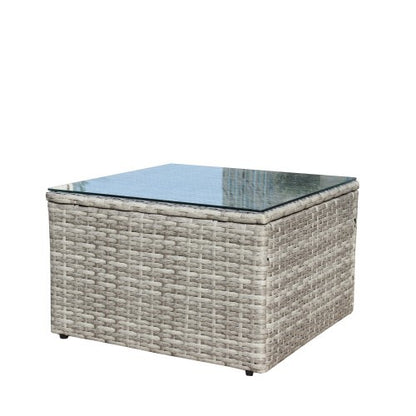 Patio Sectional Wicker Rattan Set With Storage Box Grey