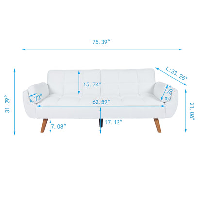 White Corduroy Sofa Bed