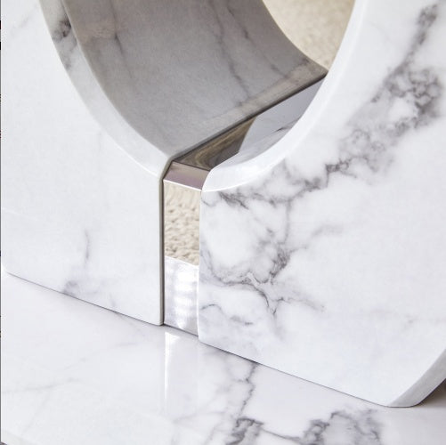 Modern Minimalist Grey Marble Pattern Sticker Pattern MDF Rectangular Coffee Table