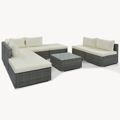 Patio Garden Wicker Sofa, Single Sofa Combinable
