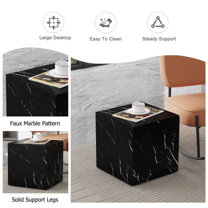 Black Marble Texture MDF Coffee Table - Luxurious Design, Perfect Living Room Accent