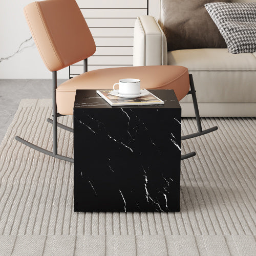 Black Marble Texture MDF Coffee Table - Luxurious Design, Perfect Living Room Accent