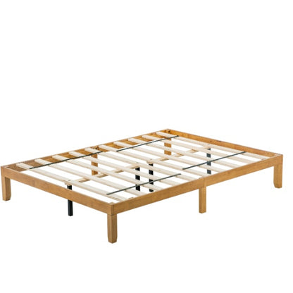 Solid Wood Queen Size Bed Frame with 10 Slats