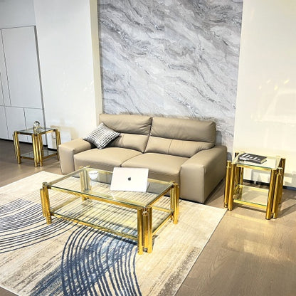 Modern Stainless Steel Coffee Table Set