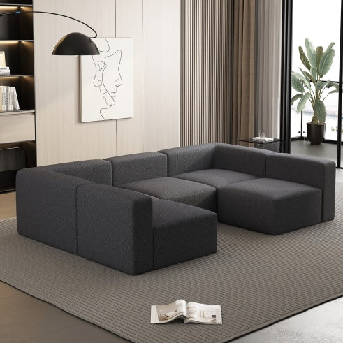 Modular Sectional Sofa Dark Grey