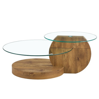 Modern Double-layer Round Table Glass Top