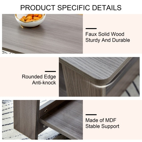 A Modern And Practical Gray Textured Coffee Table