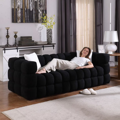 Black Boucle Sofa
