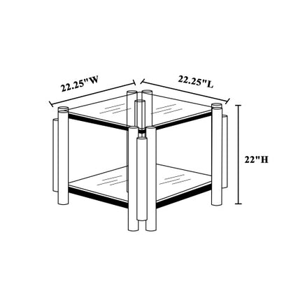 Modern Stainless Steel Coffee Table Set