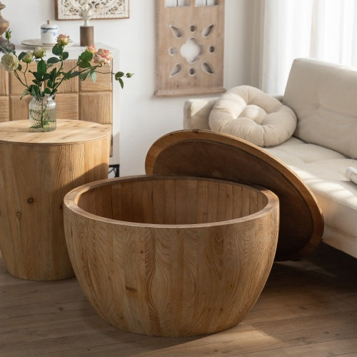 Vintage Style Bucket Shaped Coffee Table Set