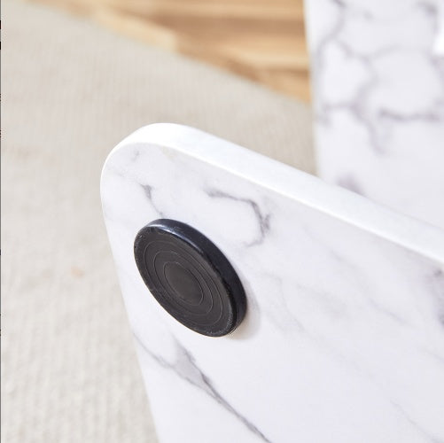 Modern Minimalist Grey Marble Pattern Sticker Pattern MDF Rectangular Coffee Table