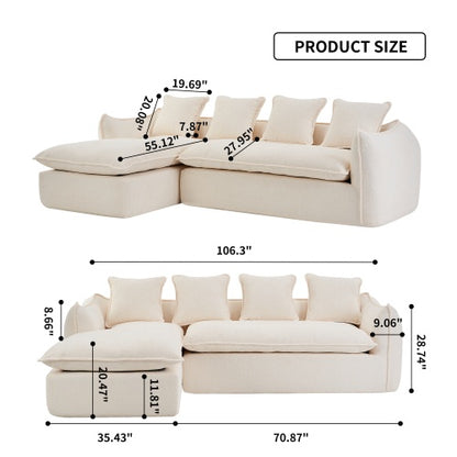 3 Seater Oversized Comfy Sofa L-Shape