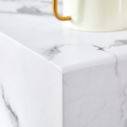 Black And White Minimalist MDF Marble Patterned Coffee Table