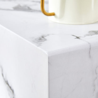 Black And White Minimalist MDF Marble Patterned Coffee Table