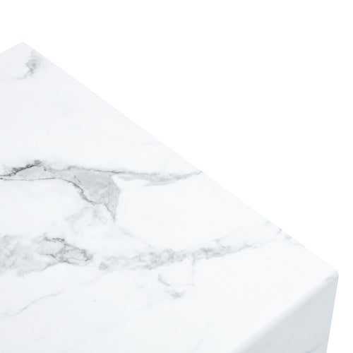 Black And White Minimalist MDF Marble Patterned Coffee Table