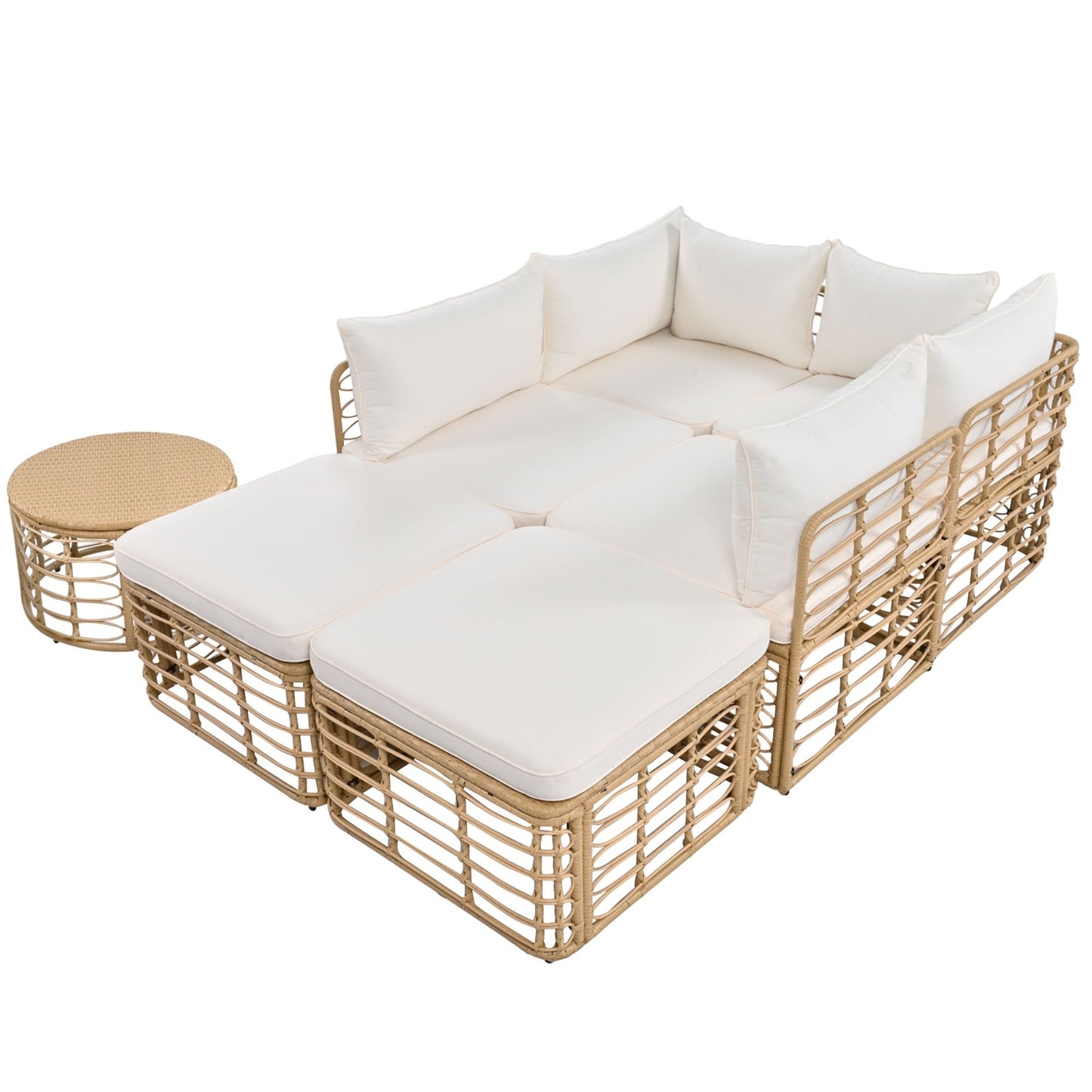 Modular Wicker Patio Set with Cushions