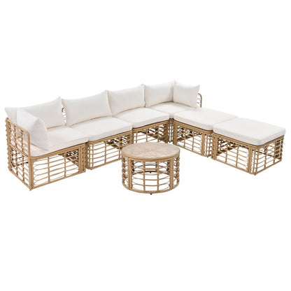 Modular Wicker Patio Set with Cushions