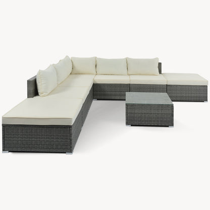 Patio Garden Wicker Sofa, Single Sofa Combinable