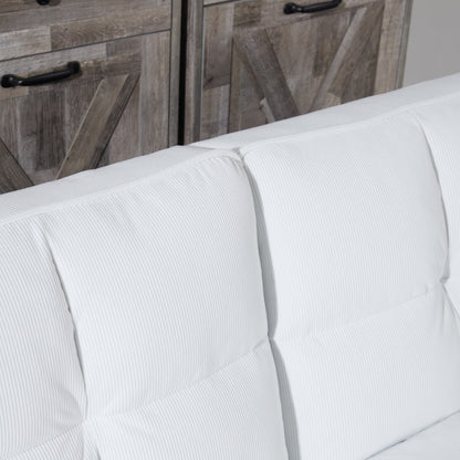 White Corduroy Sofa Bed