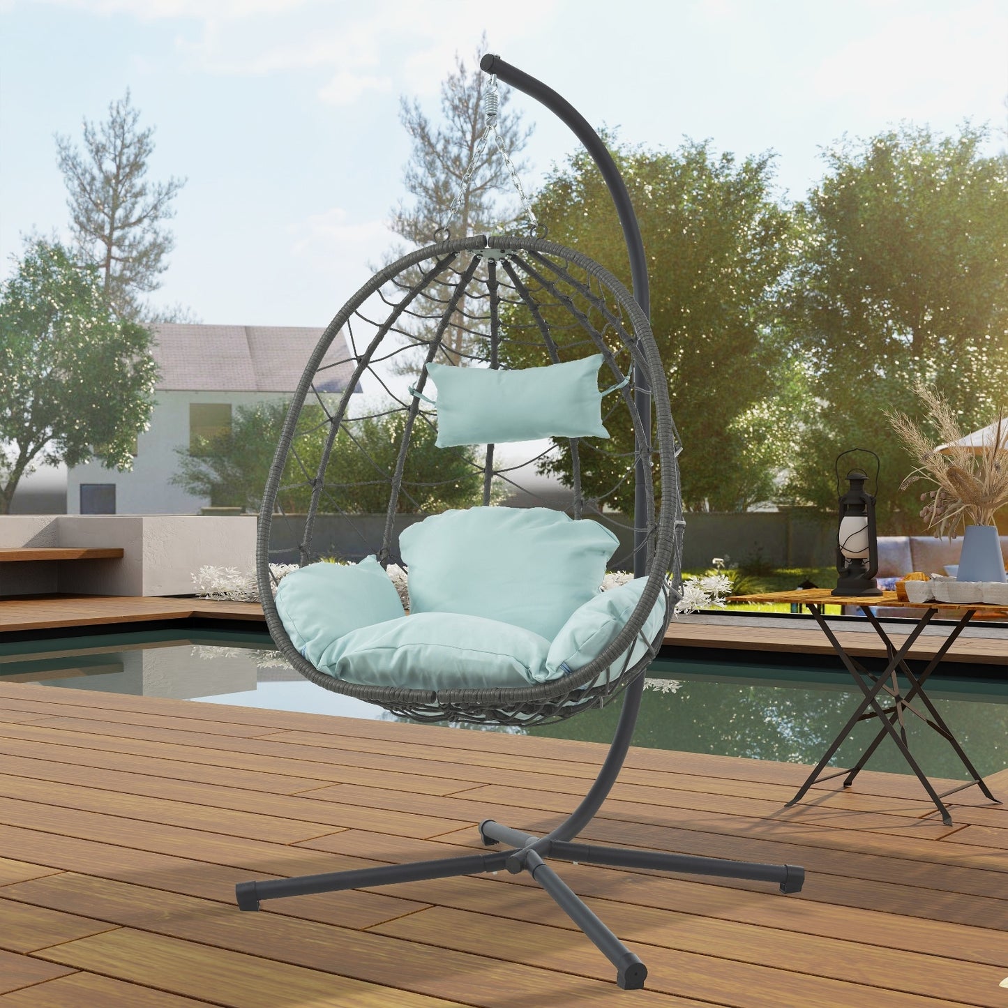 Egg Chair With Stand Swing Chair Wicker Hanging Egg Chair Hanging Basket Chair