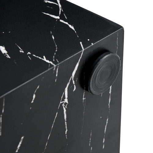 Black Marble Texture MDF Coffee Table - Luxurious Design, Perfect Living Room Accent