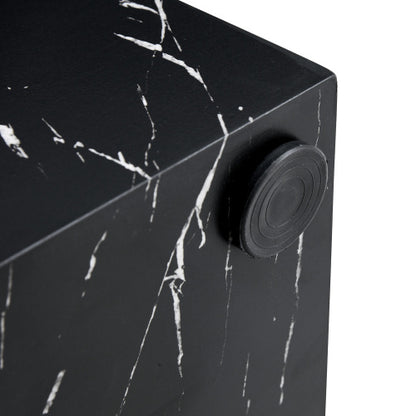 Black Marble Texture MDF Coffee Table - Luxurious Design, Perfect Living Room Accent
